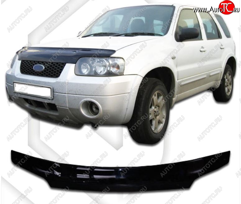 2 079 р. Дефлектор капота CA-Plastic  Ford Maverick  TM1 (2000-2004) дорестайлинг, 5 дв. (Classic черный, Без надписи)  с доставкой в г. Пермь