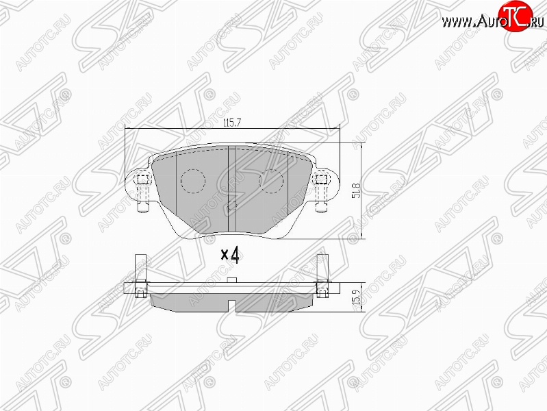 1 069 р. Колодки тормозные SAT (задние) Ford Mondeo Mk3,B4Y дорестайлинг, седан (2000-2003)  с доставкой в г. Пермь