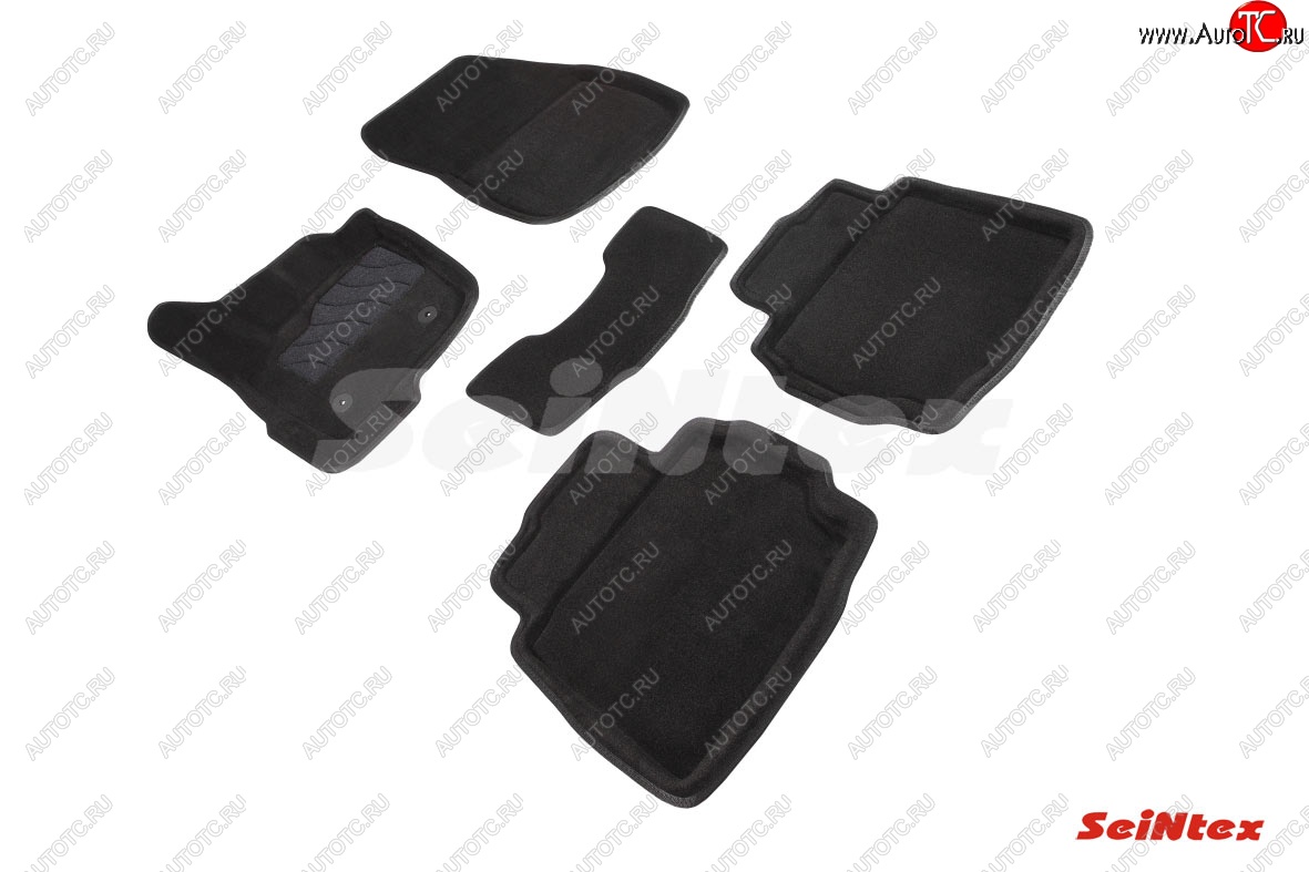 5 449 р. Комплект 3D ковриков в салон (ворсовые / чёрные) Seintex  Ford Mondeo  MK5 CD391 (2014-2018) дорестайлинг седан, дорестайлинг универсал  с доставкой в г. Пермь