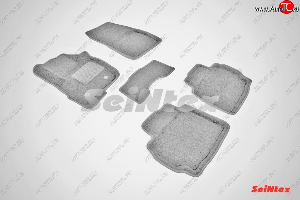 6 699 р. Износостойкие коврики в салон SeiNtex Premium 3D 4 шт. (ворсовые, серые)  Ford Mondeo  MK5 CD391 (2014-2018) дорестайлинг седан  с доставкой в г. Пермь