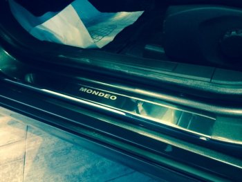 2 179 р. Накладки порожков салона INOX  Ford Mondeo ( MK5 CD391,  MK5,CD391) (2014-2025) дорестайлинг седан, дорестайлинг универсал, рестайлинг универсал, рестайлинг, седан (Нержавеющая сталь)  с доставкой в г. Пермь. Увеличить фотографию 3