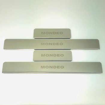 Накладки порожков салона INOX Ford Mondeo ( MK5 CD391,  MK5,CD391) (2014-2025) дорестайлинг седан, дорестайлинг универсал, рестайлинг универсал, рестайлинг, седан (Нержавеющая сталь)