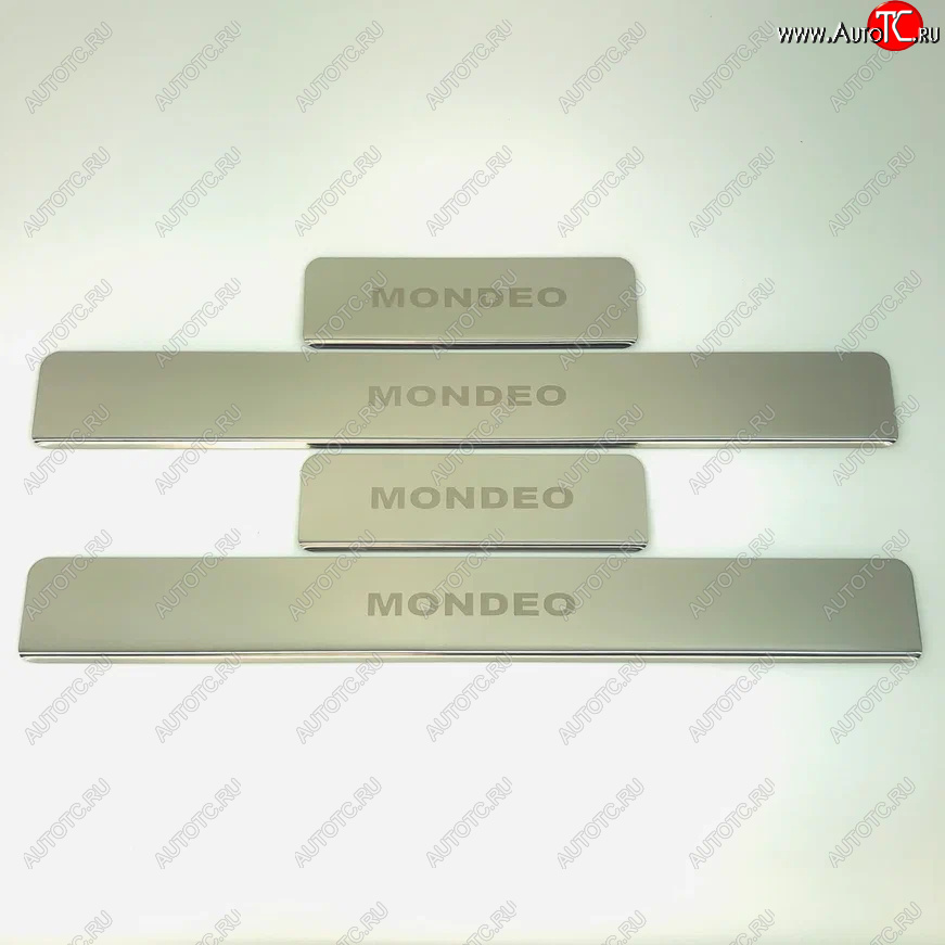 2 179 р. Накладки порожков салона INOX  Ford Mondeo ( MK5 CD391,  MK5,CD391) (2014-2025) дорестайлинг седан, дорестайлинг универсал, рестайлинг универсал, рестайлинг, седан (Нержавеющая сталь)  с доставкой в г. Пермь