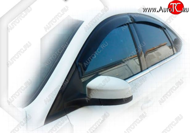 2 099 р. Дефлектора окон CA-Plastic Ford Mondeo Mk4,BD рестайлинг, седан (2010-2014) (Classic полупрозрачный, Без хром.молдинга)  с доставкой в г. Пермь