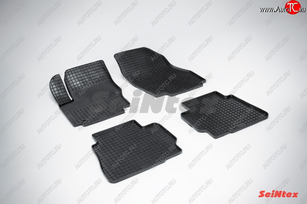 3 299 р. Износостойкие коврики в салон с рисунком Сетка SeiNtex Premium 4 шт. (резина) Ford Mondeo Mk4,BD дорестайлинг, седан (2007-2010)  с доставкой в г. Пермь