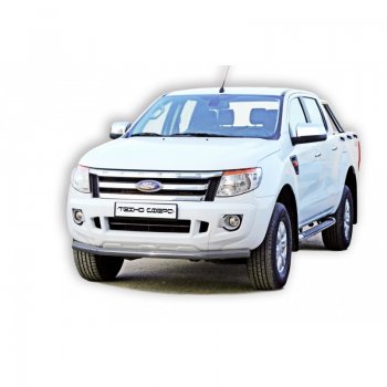 Защита переднего бампера ТехноСфера (Техно Сфера) (нержавейка, d63.5 mm) Ford Ranger ( DoubleCab,  RapCab) (2011-2016) дорестайлинг