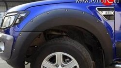 22 299 р. Комплект накладок на колёсные арки Bushwacker Ford Ranger DoubleCab дорестайлинг (2011-2016) (без крепежа, Неокрашенные)  с доставкой в г. Пермь. Увеличить фотографию 3