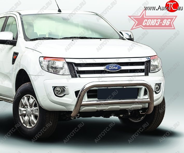 15 614 р. Защита переднего бампера Souz-96 (d76) Ford Ranger RapCab дорестайлинг (2011-2016)  с доставкой в г. Пермь