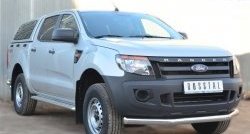 16 499 р. Одинарная защита переднего бампера диаметром 76 мм SLITKOFF  Ford Ranger ( DoubleCab,  RapCab) (2011-2016) дорестайлинг  с доставкой в г. Пермь. Увеличить фотографию 4