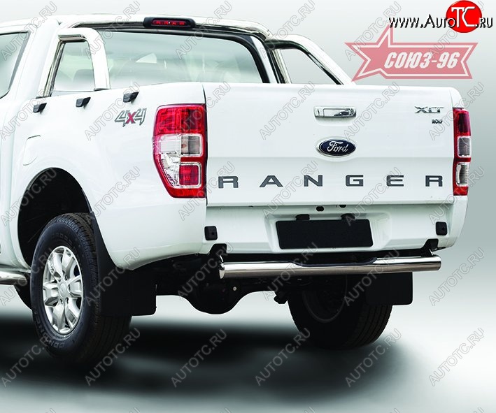 12 059 р. Защита заднего бампера с проступью Souz-96 (d76) Ford Ranger DoubleCab дорестайлинг (2011-2016)  с доставкой в г. Пермь