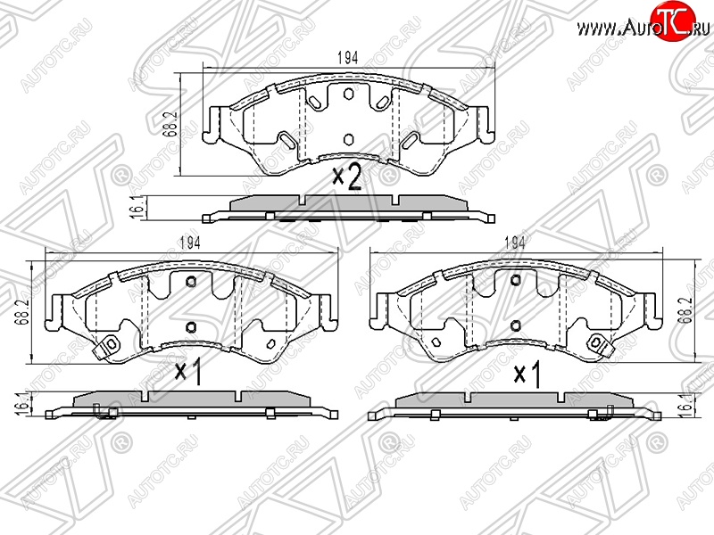 1 639 р. Колодки тормозные передние SAT Ford Ranger DoubleCab дорестайлинг (2011-2016)  с доставкой в г. Пермь