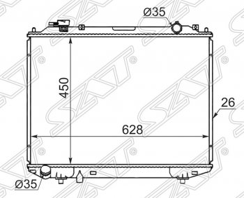 Радиатор двигателя SAT (пластинчатый, 2.5D/2.5TD/2.9D/3.0TD, МКПП) Ford Ranger дорестайлинг (2006-2009)