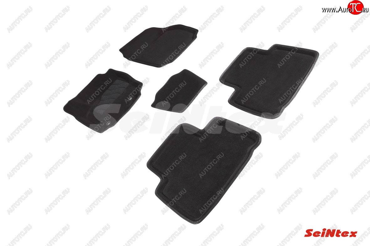 5 449 р. Комплект 3D ковриков в салон (ворсовые / чёрные) Seintex  Ford S-Max  1 (2006-2015) дорестайлинг, рестайлинг  с доставкой в г. Пермь