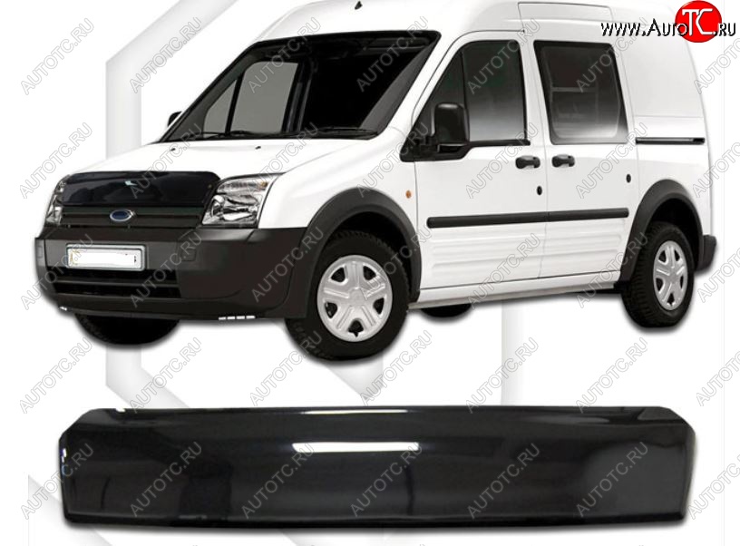 1 999 р. Дефлектор капота CA-Plastiс Ford Tourneo Connect дорестайлинг (2002-2007) (Classic черный, Без надписи)  с доставкой в г. Пермь