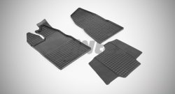 Износостойкие коврики в салон с рисунком Сетка SeiNtex Premium 3 шт. (резина) Ford Transit (2014-2022) цельнометаллический фургон