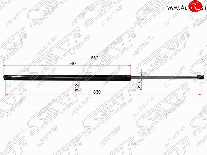789 р. Газовый упор крышки багажника SAT (LH=RH, для холодных климатических зон) Ford Transit цельнометаллический фургон дорестайлинг (2000-2006)  с доставкой в г. Пермь