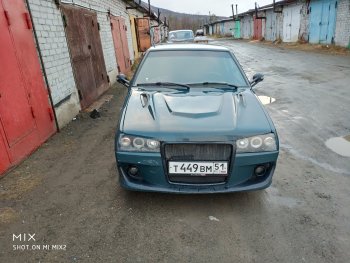 8 999 р. Передний бампер Фанат-Робот  Лада 2108 - 21099 (Неокрашенный, По бокам сетка)  с доставкой в г. Пермь. Увеличить фотографию 11
