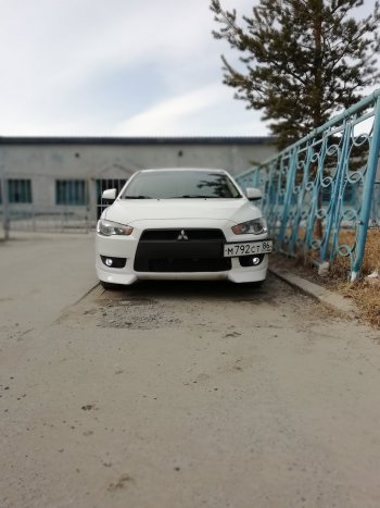 2 899 р. Клыки Evo на передний бампер автомобиля Mitsubishi Lancer 10 CY седан дорестайлинг (2007-2010) (Неокрашенные)  с доставкой в г. Пермь. Увеличить фотографию 7