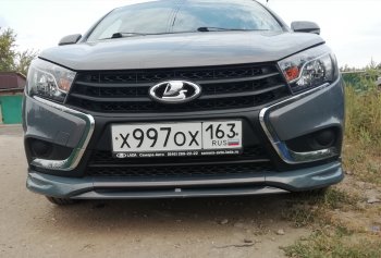 1 179 р. Центральная планка между клыками VTS переднего бампера  Лада Веста ( 2180,  SW 2181) (2015-2023) седан дорестайлинг, универсал дорестайлинг (Неокрашенная)  с доставкой в г. Пермь. Увеличить фотографию 5