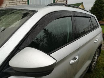 2 199 р. Дефлектора окон CA-Plastiс Skoda Kodiaq NU7 дорестайлинг (2017-2021) (Classic полупрозрачный , Без надписи)  с доставкой в г. Пермь. Увеличить фотографию 2