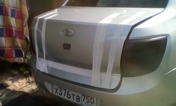 2 699 р. Накладка на крышку багажника автомобиля XALK Лада Гранта Спорт 2191 лифтбек рестайлинг (2023-2025) (Неокрашенная)  с доставкой в г. Пермь. Увеличить фотографию 7