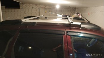 2 499 р. Рейлинги и поперечины Metall-Design (крыша с рёбрами жёсткости)  Лада Калина ( 1117,  2194) (2004-2018) универсал, универсал (Крыша с короткими рёбрами. Цвет: серебристый)  с доставкой в г. Пермь. Увеличить фотографию 7