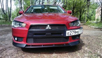 899 р. Вставка переднего бампера (зубатка) Evo Mitsubishi Lancer 10 CY седан дорестайлинг (2007-2010) (Неокрашенная)  с доставкой в г. Пермь. Увеличить фотографию 7
