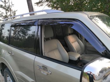 2 159 р. Дефлектора окон CA-Plastiс  Mitsubishi Pajero  4 V90 (2006-2015) дорестайлинг, 1-ый рестайлинг (Classic полупрозрачный, Без хром.молдинга)  с доставкой в г. Пермь. Увеличить фотографию 3