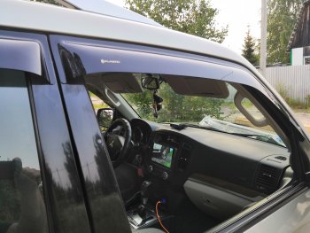 2 159 р. Дефлектора окон CA-Plastiс  Mitsubishi Pajero  4 V90 (2006-2015) дорестайлинг, 1-ый рестайлинг (Classic полупрозрачный, Без хром.молдинга)  с доставкой в г. Пермь. Увеличить фотографию 4
