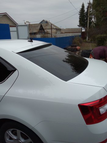 4 649 р. Козырёк на заднее стекло RS Skoda Octavia A7 дорестайлинг лифтбэк (2012-2017) (Неокрашенный)  с доставкой в г. Пермь. Увеличить фотографию 8