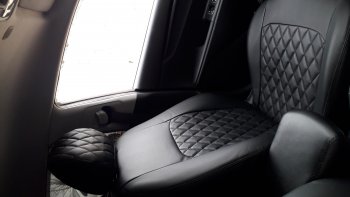 7 199 р. Чехлы для сидений (FB) Lord Autofashion Турин Ромб (экокожа)  KIA Rio ( X-line,  X) (2017-2025) рестайлинг (Чёрный, вставка чёрная, строчка чёрная)  с доставкой в г. Пермь. Увеличить фотографию 4