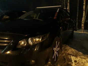 1 299 р. Комплект ресничек на фары Sport  Toyota Corolla  E150 (2006-2010) седан дорестайлинг (Неокрашенные)  с доставкой в г. Пермь. Увеличить фотографию 16