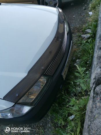 2 399 р. Дефлектор капота CA-Plastiс  Nissan AD  Y11 (1999-2008) (Шелкография карбон-серебро)  с доставкой в г. Пермь. Увеличить фотографию 2
