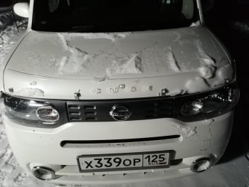1 999 р. Дефлектор капота CA-Plastiс  Nissan Cube  3 (2008-2025) (Classic прозрачный, Без надписи)  с доставкой в г. Пермь. Увеличить фотографию 3