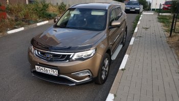 2 299 р. Дефлектор капота CA-Plastiс  Geely Atlas  NL3 (2016-2022) (Серия Art черная)  с доставкой в г. Пермь. Увеличить фотографию 4