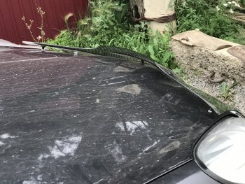 2 299 р. Дефлектор капота CA-Plastiс  Subaru Tribeca (2005-2007) (Шелкография черная)  с доставкой в г. Пермь. Увеличить фотографию 2