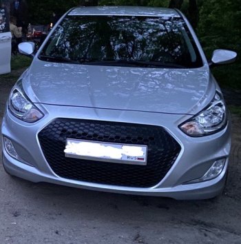 5 799 р. Решётка радиатора YTG  Hyundai Solaris  RBr (2010-2014) седан дорестайлинг (Неокрашенная)  с доставкой в г. Пермь. Увеличить фотографию 9