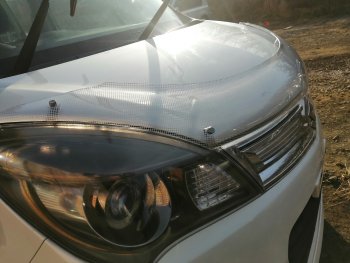 2 479 р. Дефлектор капота CA-Plastiс  Suzuki Solio (2010-2015) дорестайлинг, рестайлинг (Шелкография серебро)  с доставкой в г. Пермь. Увеличить фотографию 2