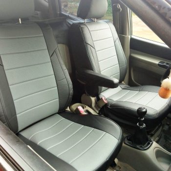 8 399 р. Чехлы сидений (экокожа) Автопилот  Chevrolet Rezzo (2000-2008) (черный/серый)  с доставкой в г. Пермь. Увеличить фотографию 6