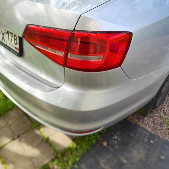 6 799 р. Задний бампер SAT Volkswagen Jetta A6 седан рестайлинг (2015-2018) (Неокрашенный)  с доставкой в г. Пермь. Увеличить фотографию 2