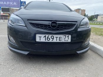 1 469 р. Сетка на бампер Russtal (черная) Opel Astra J хэтчбек 5 дв. дорестайлинг (2009-2012)  с доставкой в г. Пермь. Увеличить фотографию 4