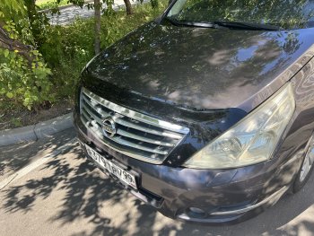 2 599 р. Дефлектор капота (exclusive) CA-Plastic  Nissan Teana  2 J32 (2008-2014) дорестайлинг, рестайлинг (Classic чёрный, Без надписи)  с доставкой в г. Пермь. Увеличить фотографию 3