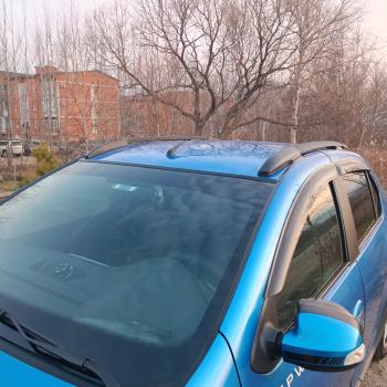 6 469 р. Рейлинги Petroil Tuning Комфорт  Renault Logan  2 - Logan Stepway (Черный муар)  с доставкой в г. Пермь. Увеличить фотографию 10