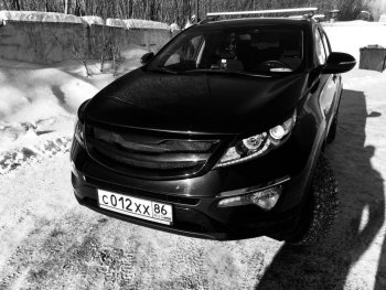 1 299 р. Реснички на фары Tuning-Sport KIA Sportage 3 SL дорестайлинг (2010-2014) (Неокрашенные)  с доставкой в г. Пермь. Увеличить фотографию 2