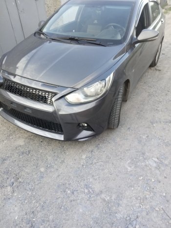 13 499 р. Передний бампер Lexus Style  Hyundai Solaris  RBr (2010-2014) седан дорестайлинг, хэтчбэк дорестайлинг (Неокрашенный)  с доставкой в г. Пермь. Увеличить фотографию 6