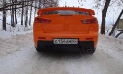 5 399 р. Накладка Evo на задний бампер  Mitsubishi Lancer  10 CY (2007-2017) седан дорестайлинг, седан рестайлинг (Неокрашенная)  с доставкой в г. Пермь. Увеличить фотографию 4