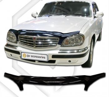 2 199 р. Дефлектор капота CA-Plastic  ГАЗ 31105  Волга (2003-2009) дорестайлинг, рестайлинг (серия Classic черный)  с доставкой в г. Пермь. Увеличить фотографию 2