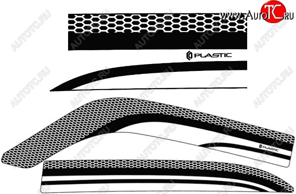 2 079 р. Дефлектора окон CA-Plastic  ГАЗ 31105  Волга (2003-2009) дорестайлинг, рестайлинг (Серия Art черная, Без хром.молдинга)  с доставкой в г. Пермь