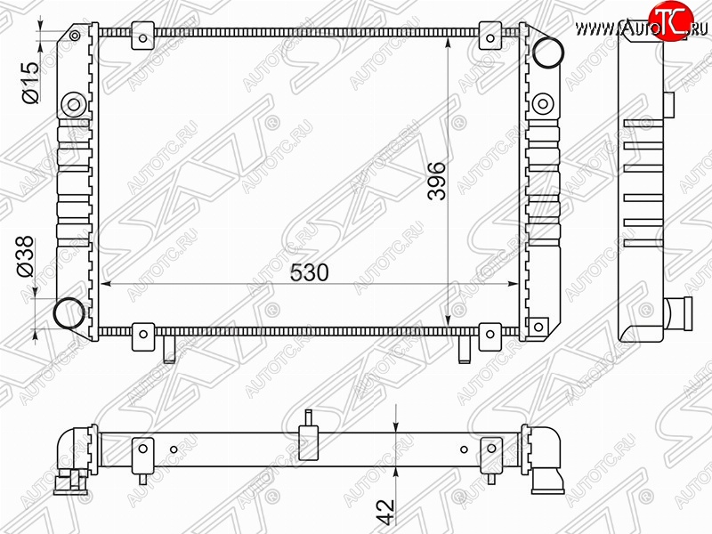 7 349 р. Радиатор двигателя SAT (трубчатый, МКПП, без кондиционера) ГАЗ Баргузин 2217 автобус дорестайлинг (1998-2002)  с доставкой в г. Пермь