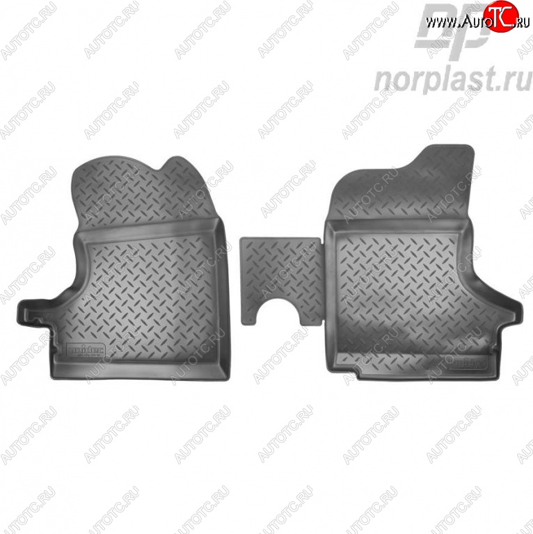 1 599 р. Комплект салонных ковриков Norplast (передние)  ГАЗ ГАЗель ( 3221,  3302,  2705,  3221,Бизнес,  2705,Бизнес,  3302,Бизнес) (2003-2025) 1-ый рестайлинг автобус, 1-ый рестайлинг бортовой , 1-ый рестайлинг цельнометаллический фургон, 2-ой рестайлинг автобус, 2-ой рестайлинг цельнометаллический фургон, 2-ой рестайлинг шасси (Черный)  с доставкой в г. Пермь